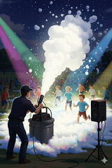 Staffed Night Time WHITE Foam Party with Lights Rental (One Cannon)