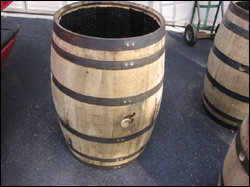 Whiskey/Wine Barrel Trash Can