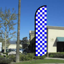 Blue & White Check Feather Banner