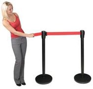 Black Retractable Stanchion