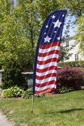 American Flag Feather Banner