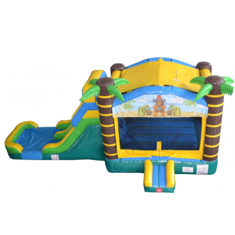 Tropical bounce house with  double slide dry only  