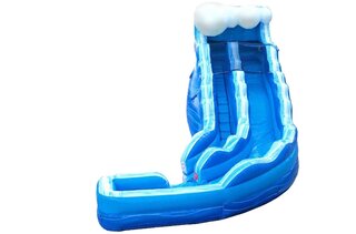 17' Curved Blue Water Slide