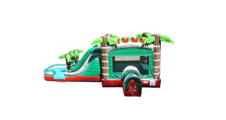 Mega Tropical Fire Bounce House with Slide