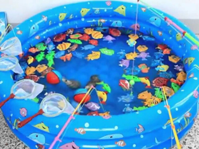 Fun Magnetic Fishing Game For Kids - Inflatable Swimming Pool