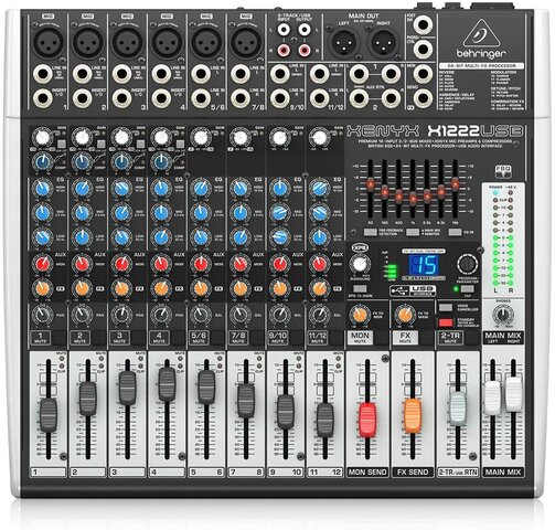 behringer xenyx x1204usb premium 12-input 2/2-bus mixer with usb/audio interfa