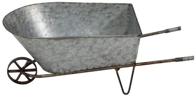 Decorative Tin Wheelbarrow - Table Top