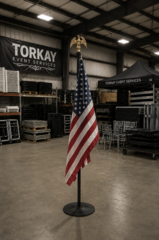 8 Ft Indoor Flag Pole and Stand - Pole and Stand Only - Flags Rented Separately 