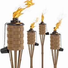 Tiki Citronella Torches with full Canister of fluid