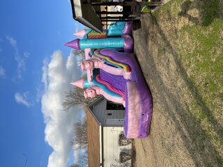 Dry Unicorn Bounce House Slide Combo
