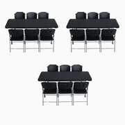 6' BLACK, FOLDING TABLES (3) AND  BLACK, FOLDING CHAIRS (18)