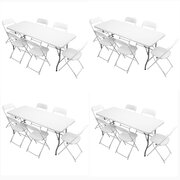 6' WHITE, FOLDING TABLES (4) AND WHITE, FOLDING CHAIRS (24)