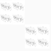 6' WHITE, FOLDING TABLES (10) AND WHITE, FOLDING CHAIRS (50)