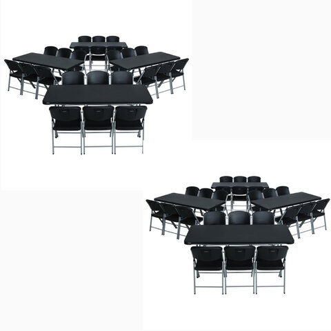 6' BLACK, FOLDING TABLES (10) AND BLACK, FOLDING CHAIRS (50)