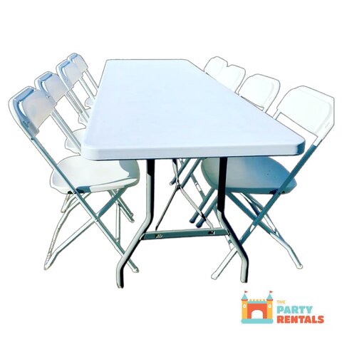 8' Table Set Includes 8 Chairs