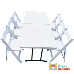 6' Rectangular Table Set with Resin Chairs 