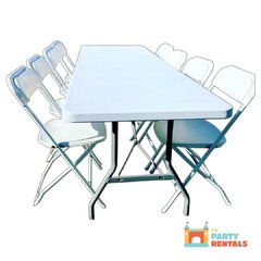 8' Table Set Includes 8 Chairs