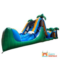 The 50' Tropical Obstacle Course with Water Slide 