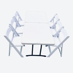 6' Rectangular Table Set with Resin Chairs 