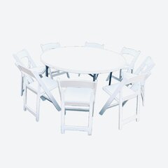 Round Table Set With Resin Chairs 