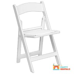 White Resin Folding Chair 