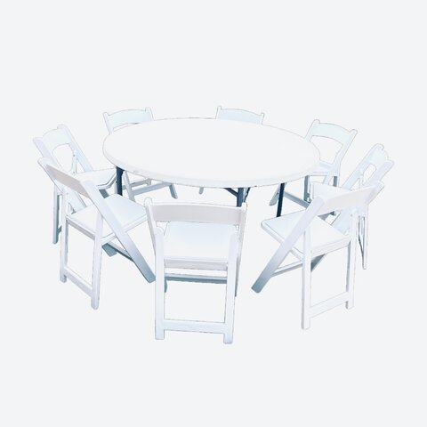 Round Table Set With Resin Chairs 