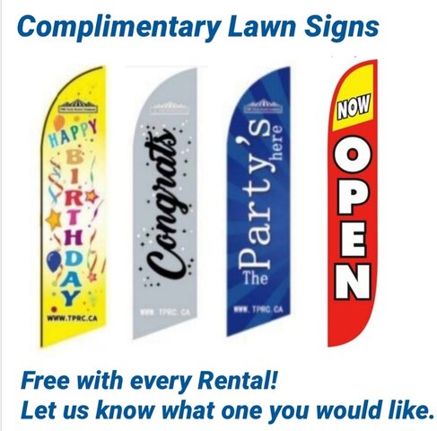 Complimentary Lawn Sign with Rental