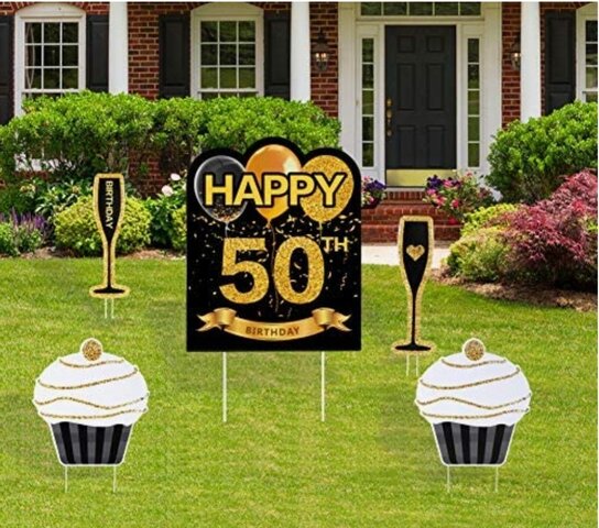 Happy 50th Lawn sign