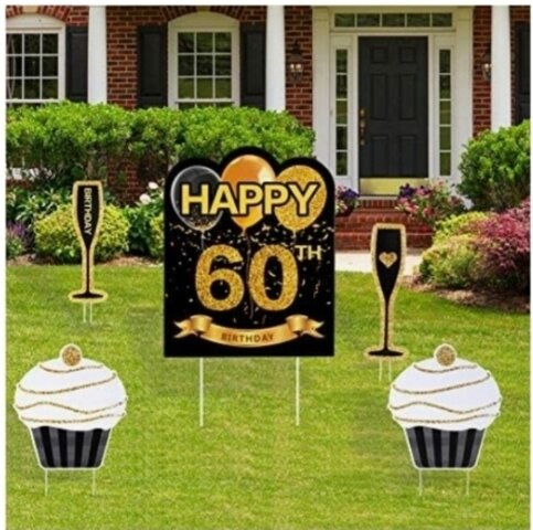 Happy 60th Lawn Sign