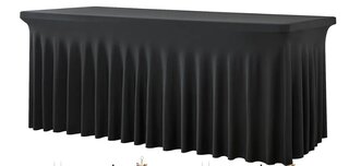 Black Spandex Table Linen for 6' table (floor length)