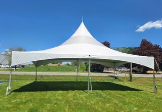 30' X 30' FRAME TENT (with partial Clear top)