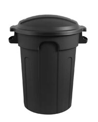 Garbage Can - Black 80L with Lid