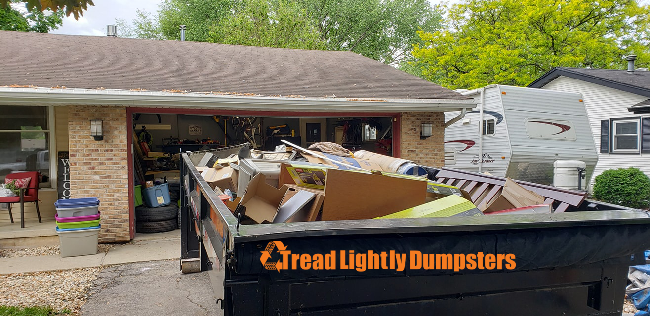 Garage Cleanout Dumpster Rental Tread Lightly Dumpsters DeForest MI