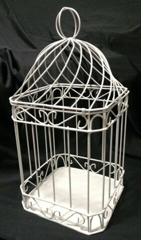 White Wire Bird Cage 