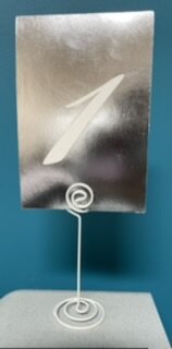 Table Card (Silver w/White Numbers)