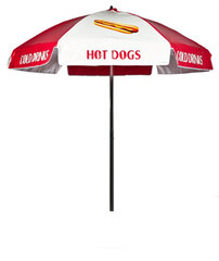 Hot Dog Umbrella Red and White