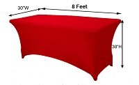8-foot-folding-Table -red-spandex Tables for Parties folding