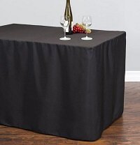 4 foot Folding Table  C / W Black Fitted Table Cover