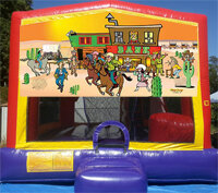  Stampede,-Western Themed Bouncy Combo 4 in 1.
 Inflatables must be supervised by a responsible adult at all times during use. Starting at. . .
