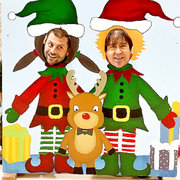 Christmas Photo Stand In Kids Elves 