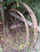 Antique Steel Wagon Wheels LARGE Western Decor