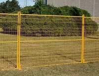 Temporary Fencing
For use on  Private Property, Parking Lots,
Not pubic roadways, exception when permit is acquired from city 
