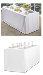 White Fitted Table Cloth 
For 6 or 8 foot tables