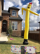 Wacky Wavy Inflatable Arm Flailing Tubemen Sky Dancer with a Birthday Card greeting for the Yard.  Starting at . . .