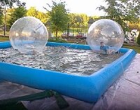 water-balls-and pool. Starting at. . .