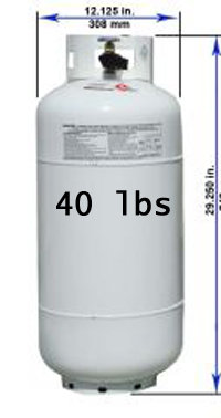 OPTIONAL Propane Tank for BBQ or Griddle 40Lbs 