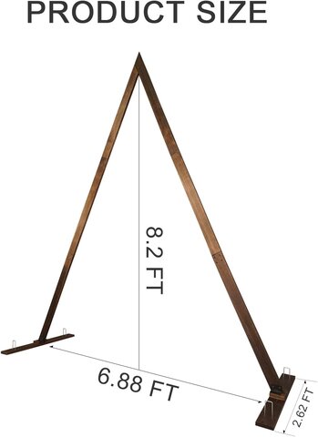 Wooden triangle wedding arch 