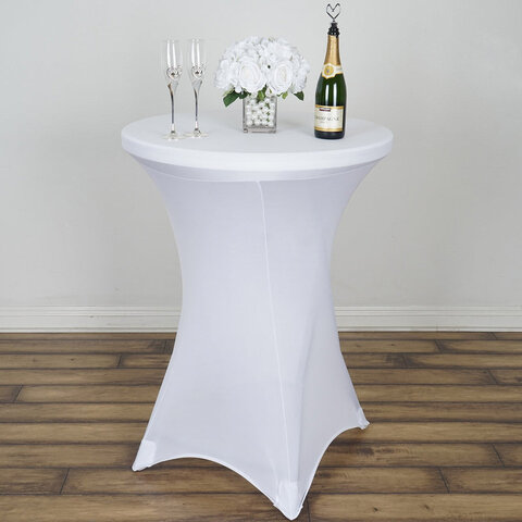 White Cocktail Spandex Table Cover 30