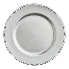 Round silver Beaded Plastic Charger Plate 13