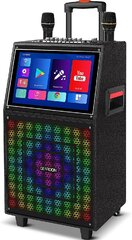 GEARDON Karaoke Machine with Lyrics Display Screen for Adults, Built-in 15 Inches Tablet & Wifi, Portable Bluetooth Speaker w/ 2 Rechargeable UHF Mics for Singing Party, Live Streaming Function